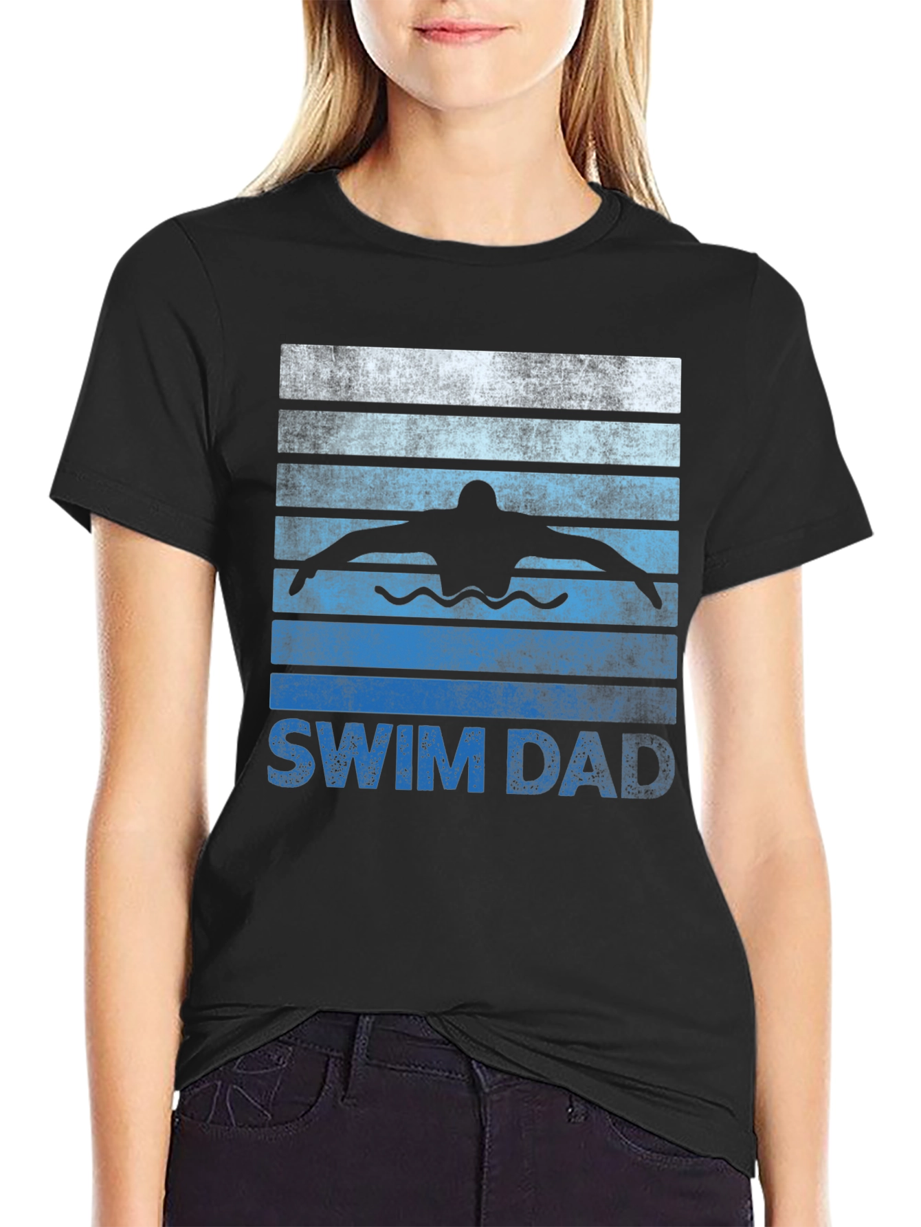 Swim Dad Graphic T-Shirt - Swimmer Father Tee