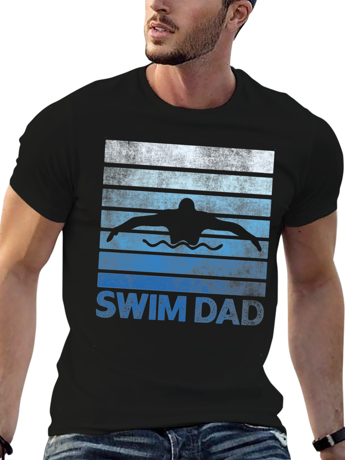 Swim Dad Graphic T-Shirt - Swimmer Father Tee