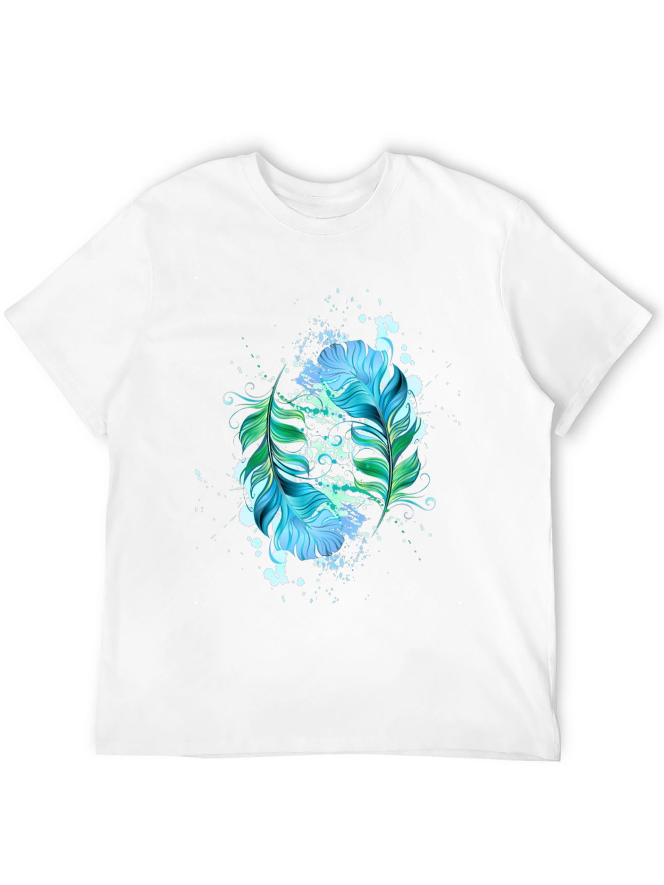 Feather Splash Graphic Black T-Shirt
