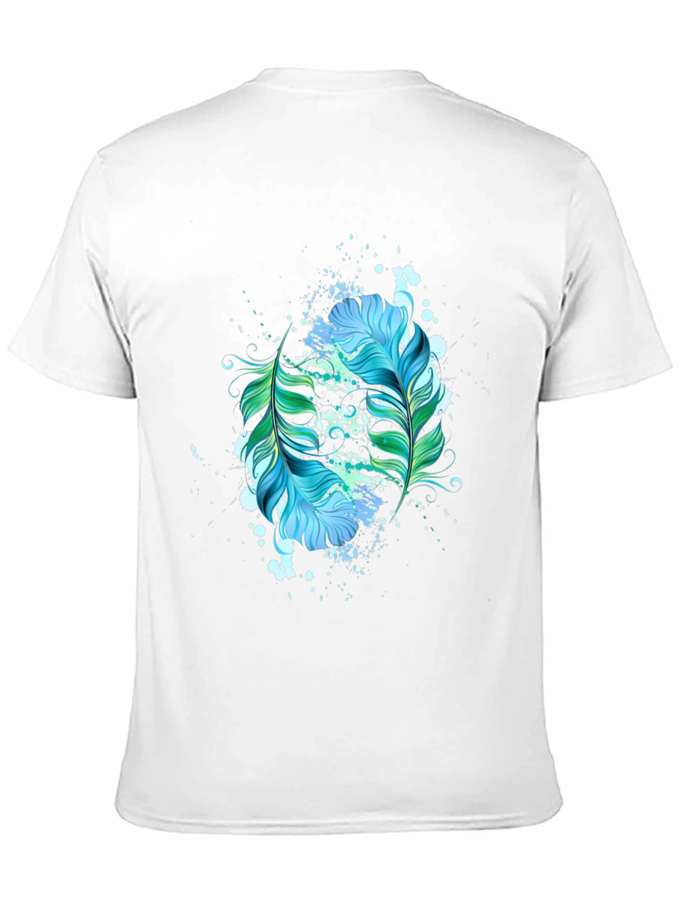 Feather Splash Graphic Black T-Shirt