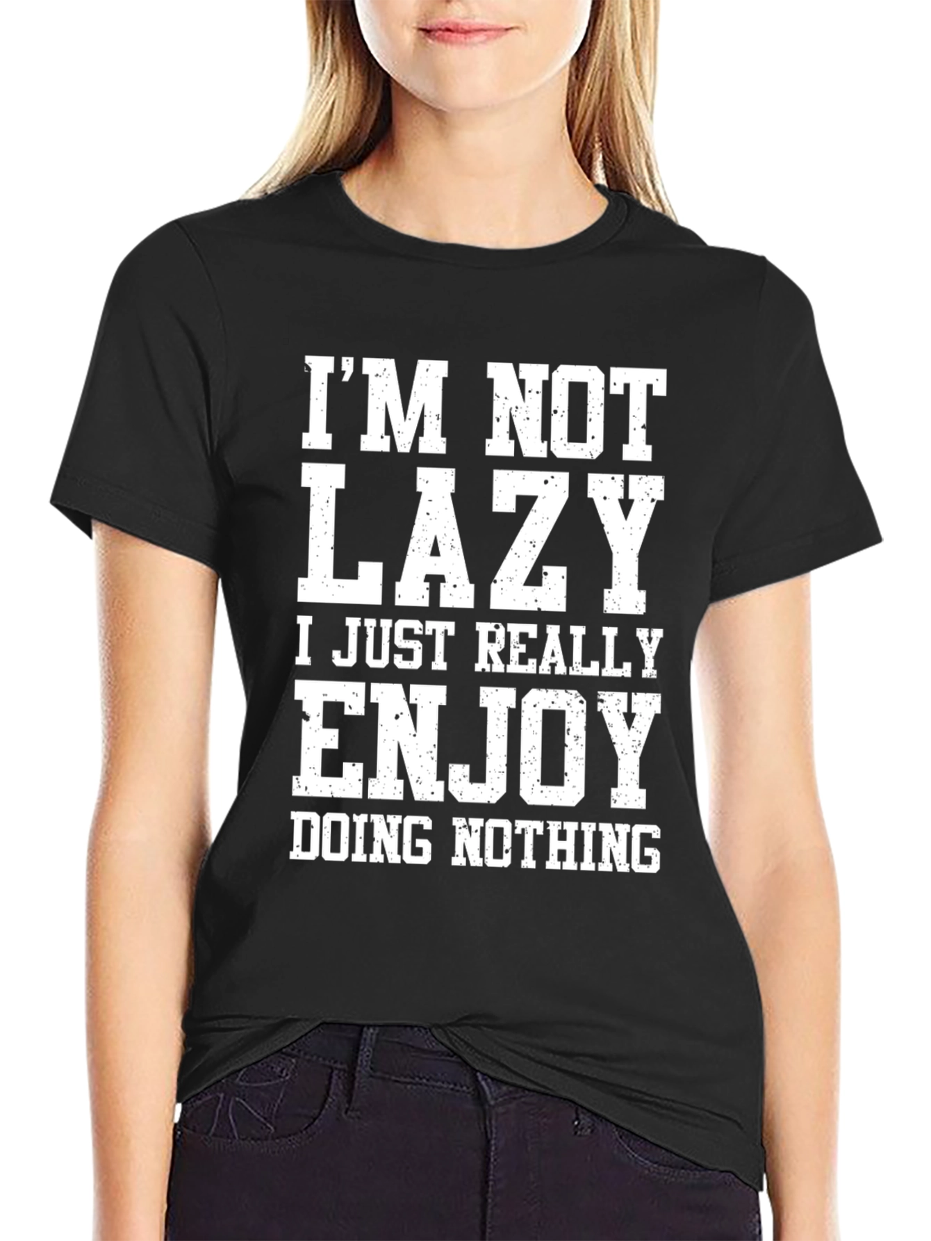 Funny Lazy Graphic T-Shirt - Enjoy Doing Nothing
