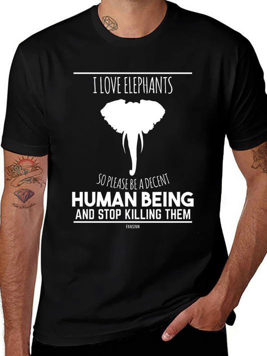I Love Elephants Graphic Tee - Save the Elephants!