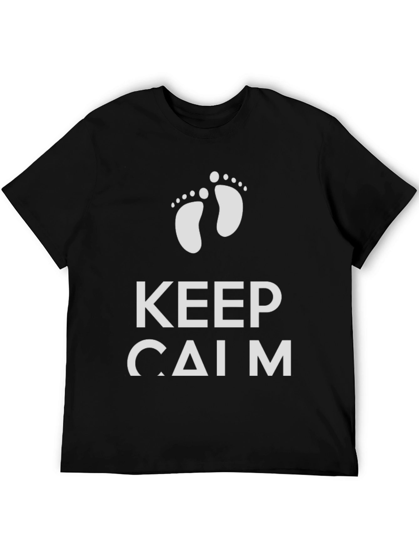 Keep Calm New Baby Footprint Graphic Tee