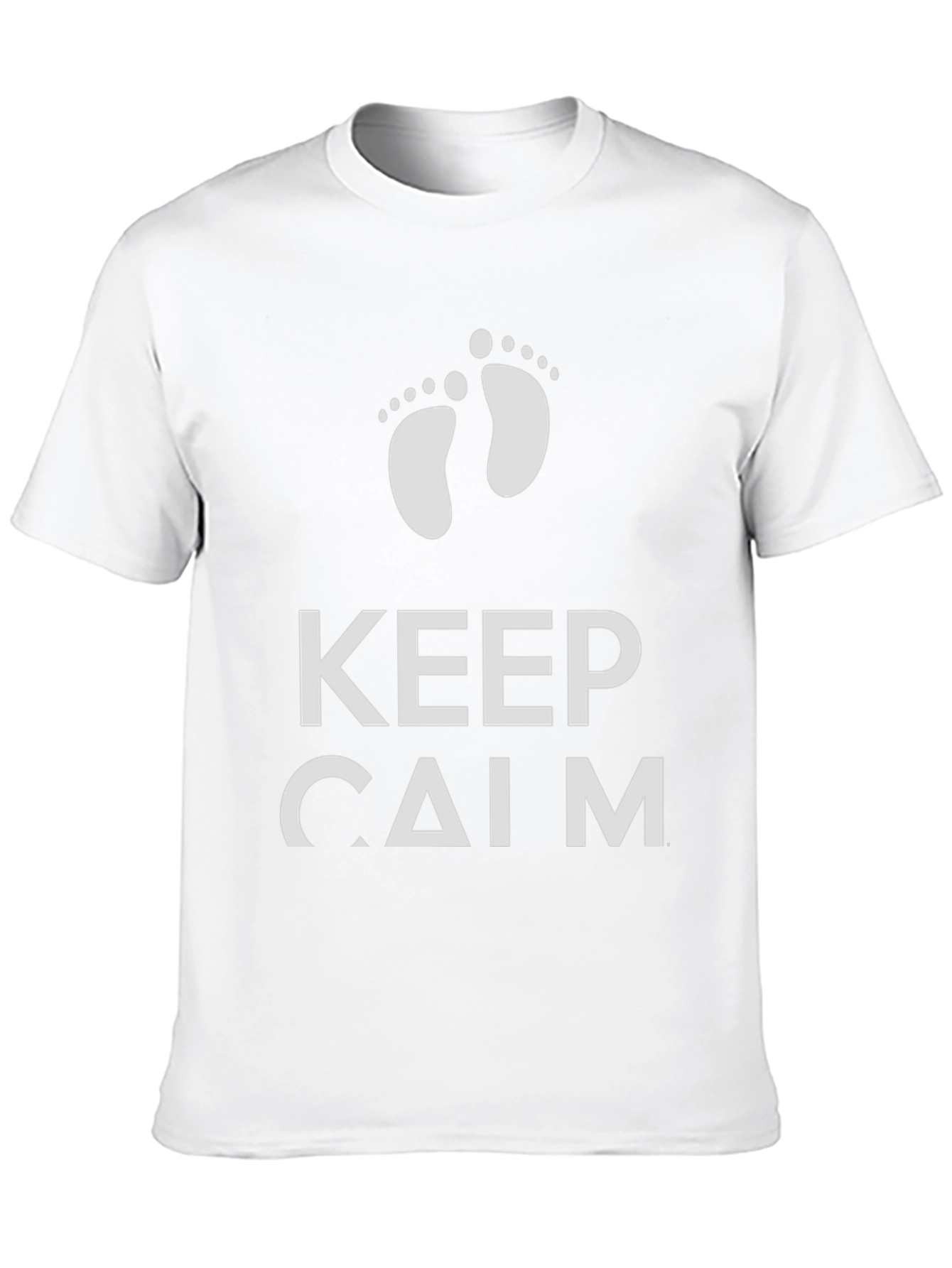 Keep Calm New Baby Footprint Graphic Tee