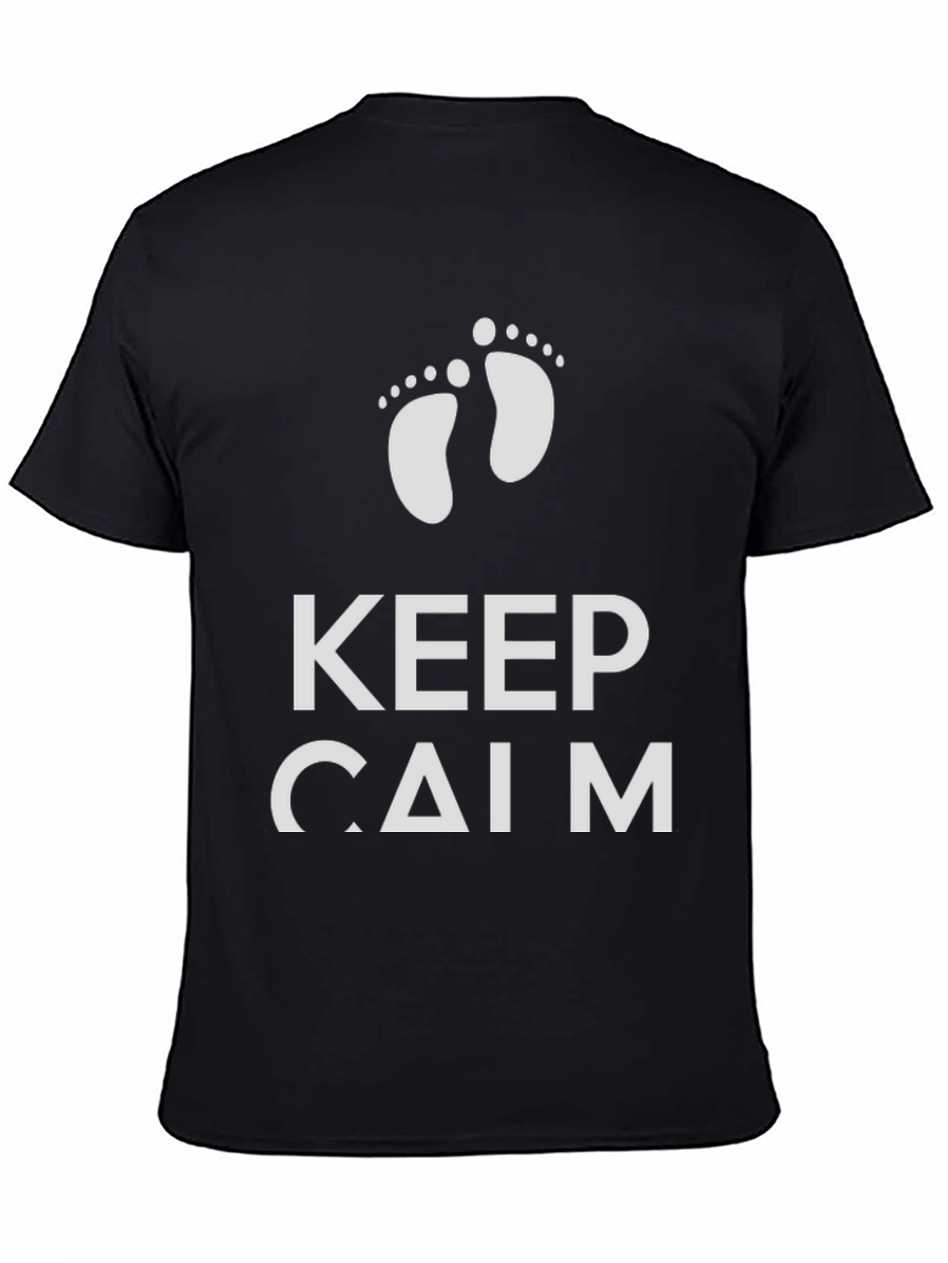 Keep Calm New Baby Footprint Graphic Tee