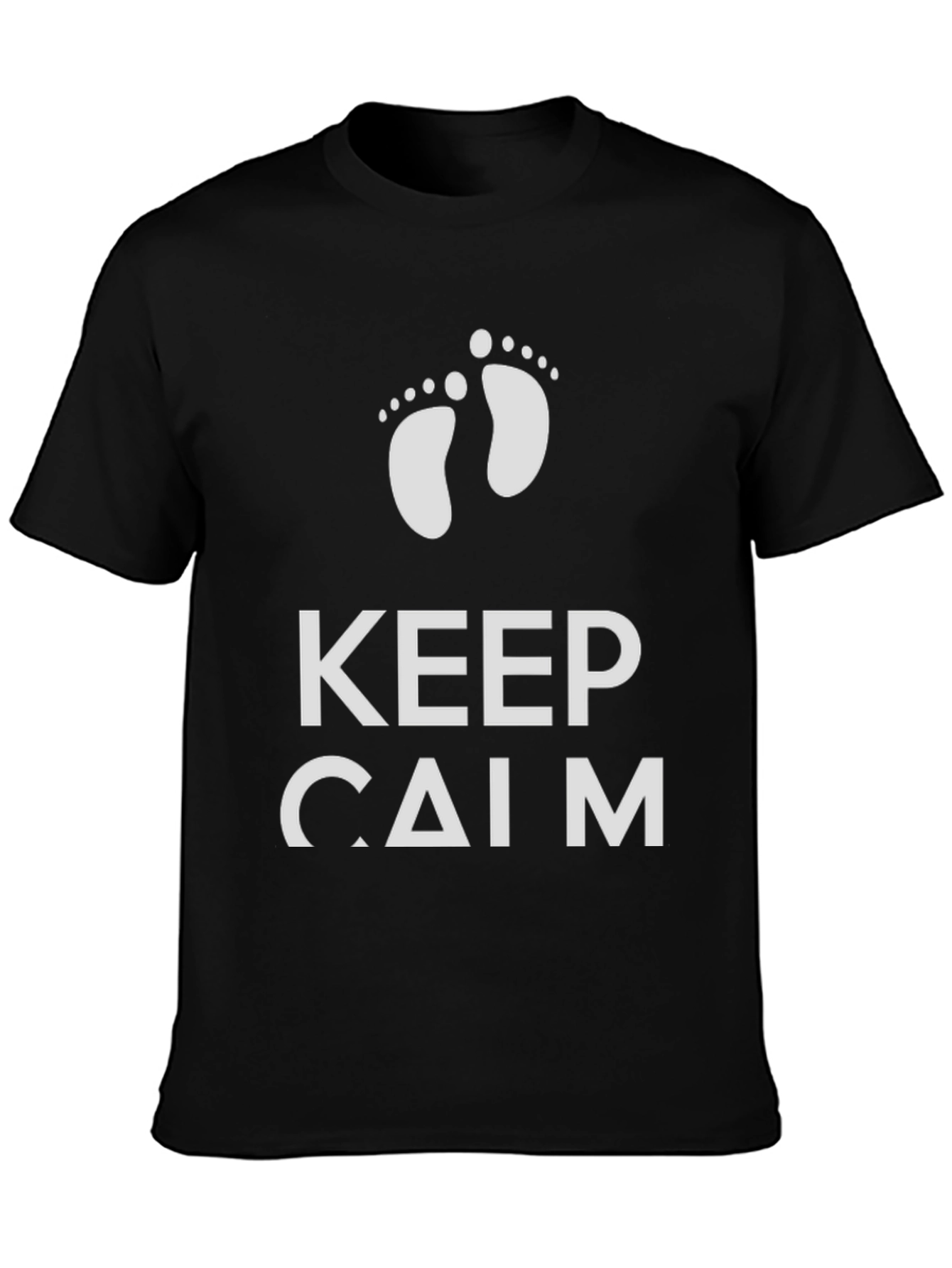 Keep Calm New Baby Footprint Graphic Tee
