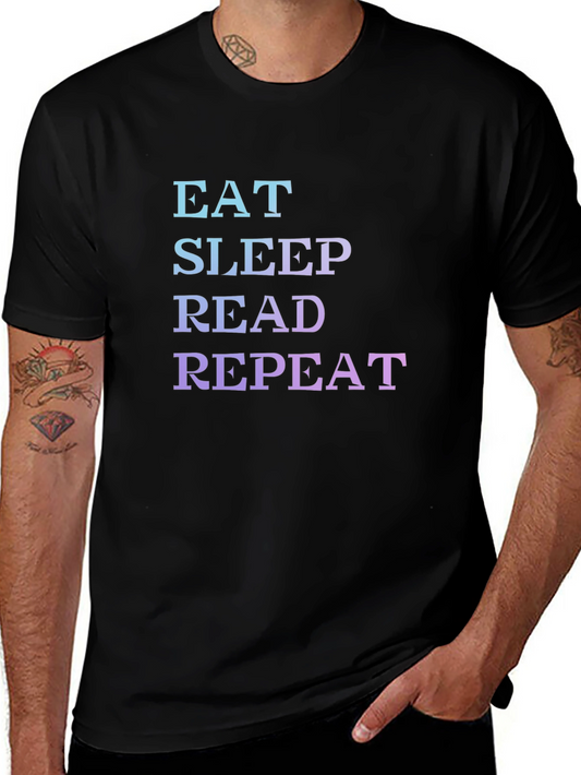 Eat Sleep Read Repeat Black T-Shirt