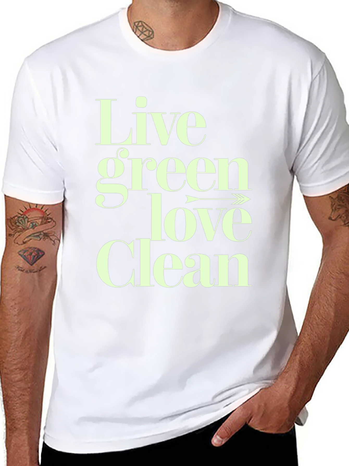 Eco-Friendly Lifestyle T-Shirt - Live Green Love Clean