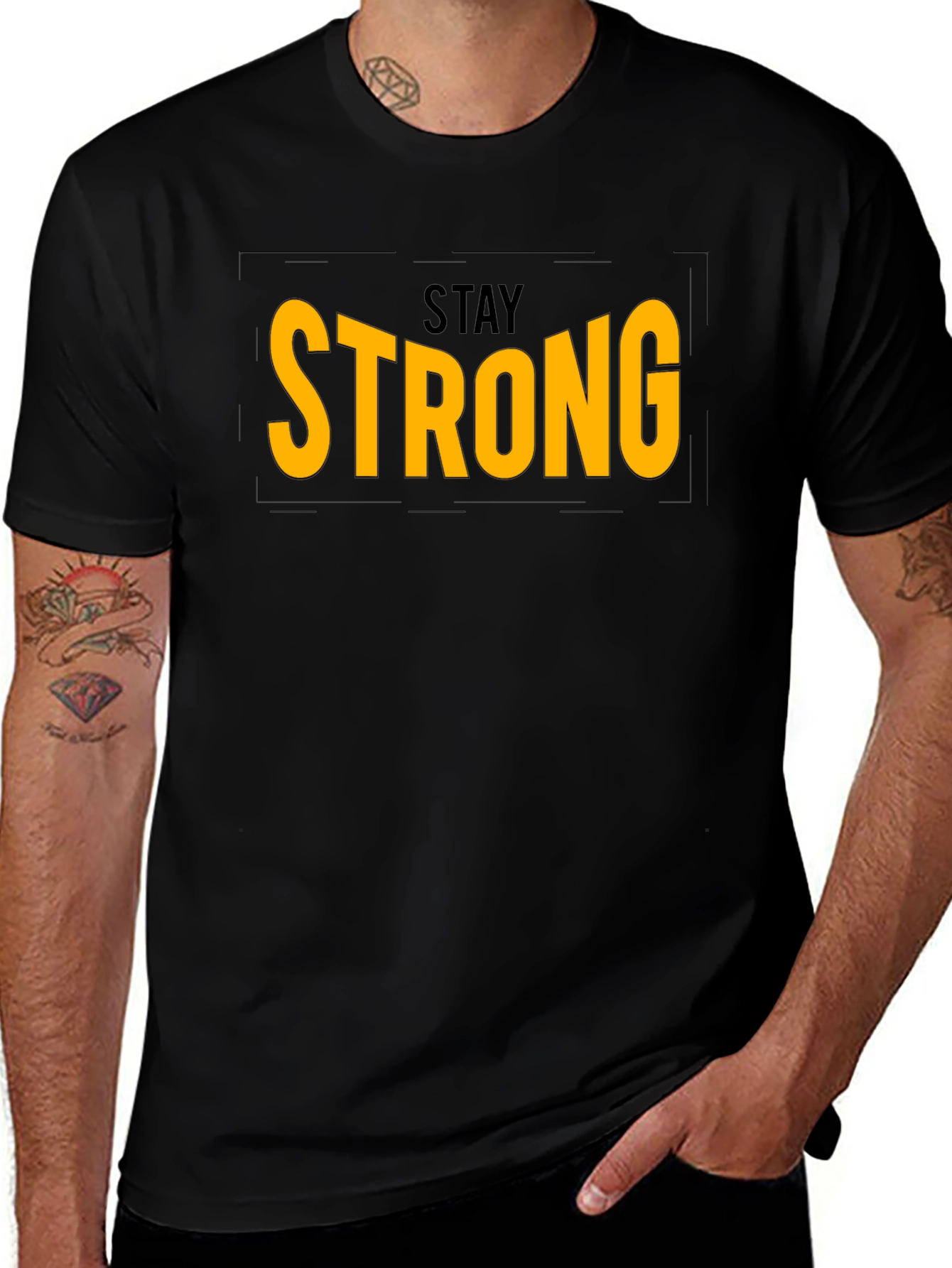 Stay Strong Graphic T-Shirt - Black