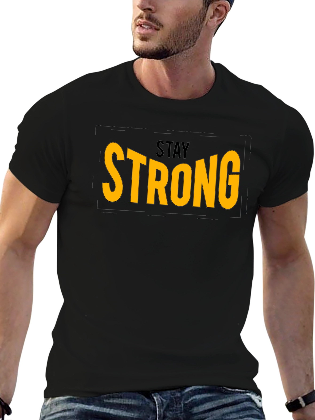 Stay Strong Graphic T-Shirt - Black
