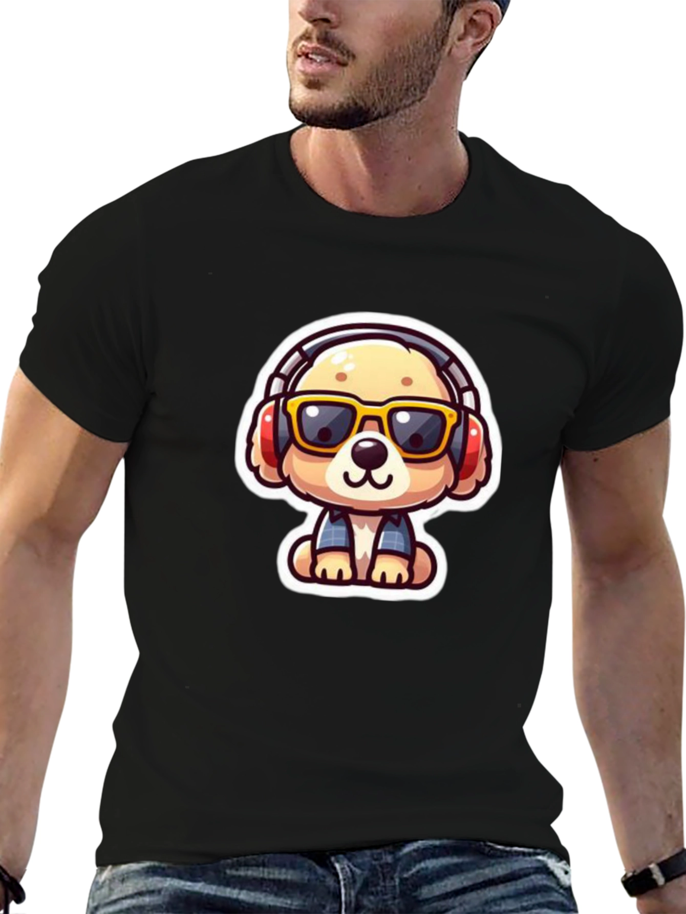 Dog DJ Black T-Shirt