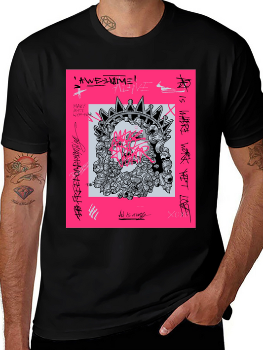 Edgy Graphic Print Tee - Art & Freedom
