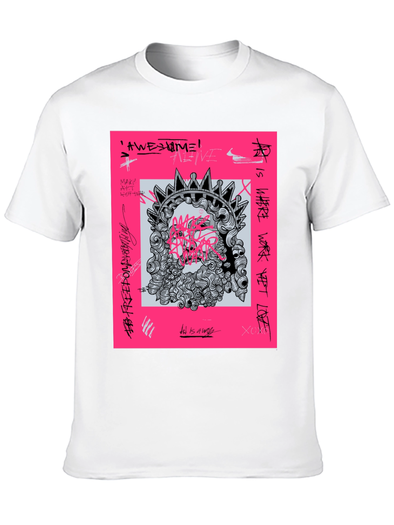 Edgy Graphic Print Tee - Art & Freedom