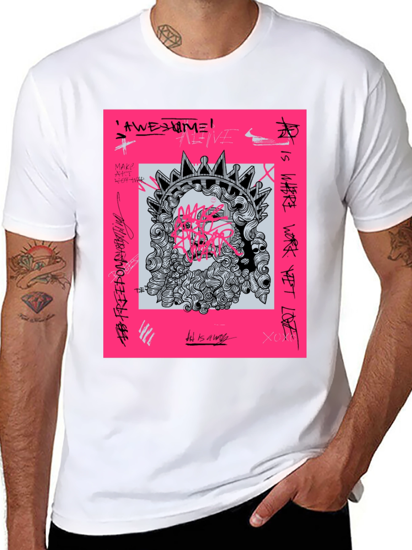 Edgy Graphic Print Tee - Art & Freedom