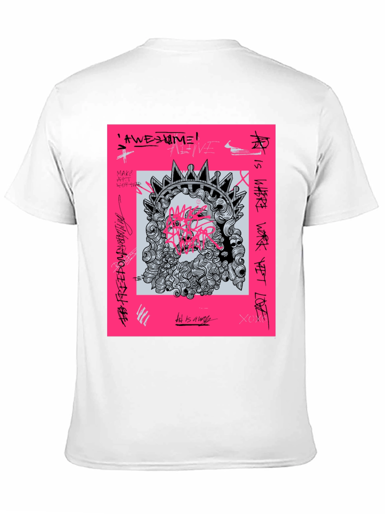 Edgy Graphic Print Tee - Art & Freedom
