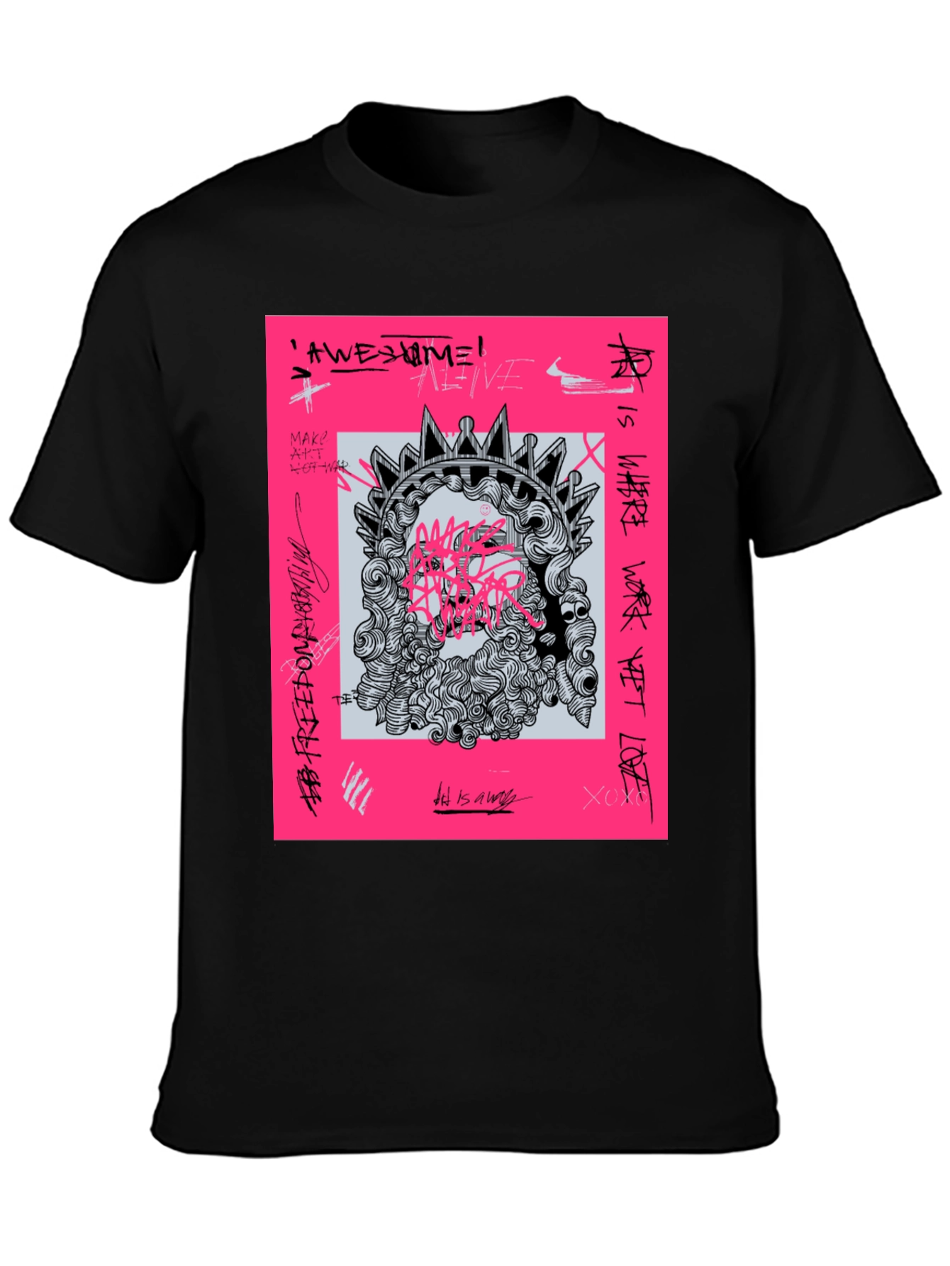 Edgy Graphic Print Tee - Art & Freedom