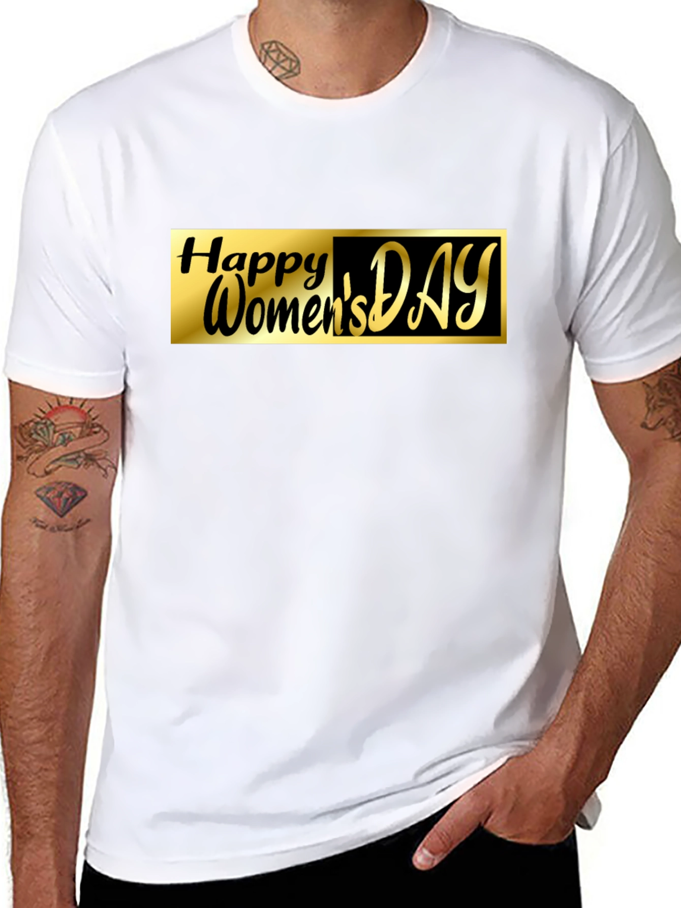 Happy Womens Day Graphic Tee - Black