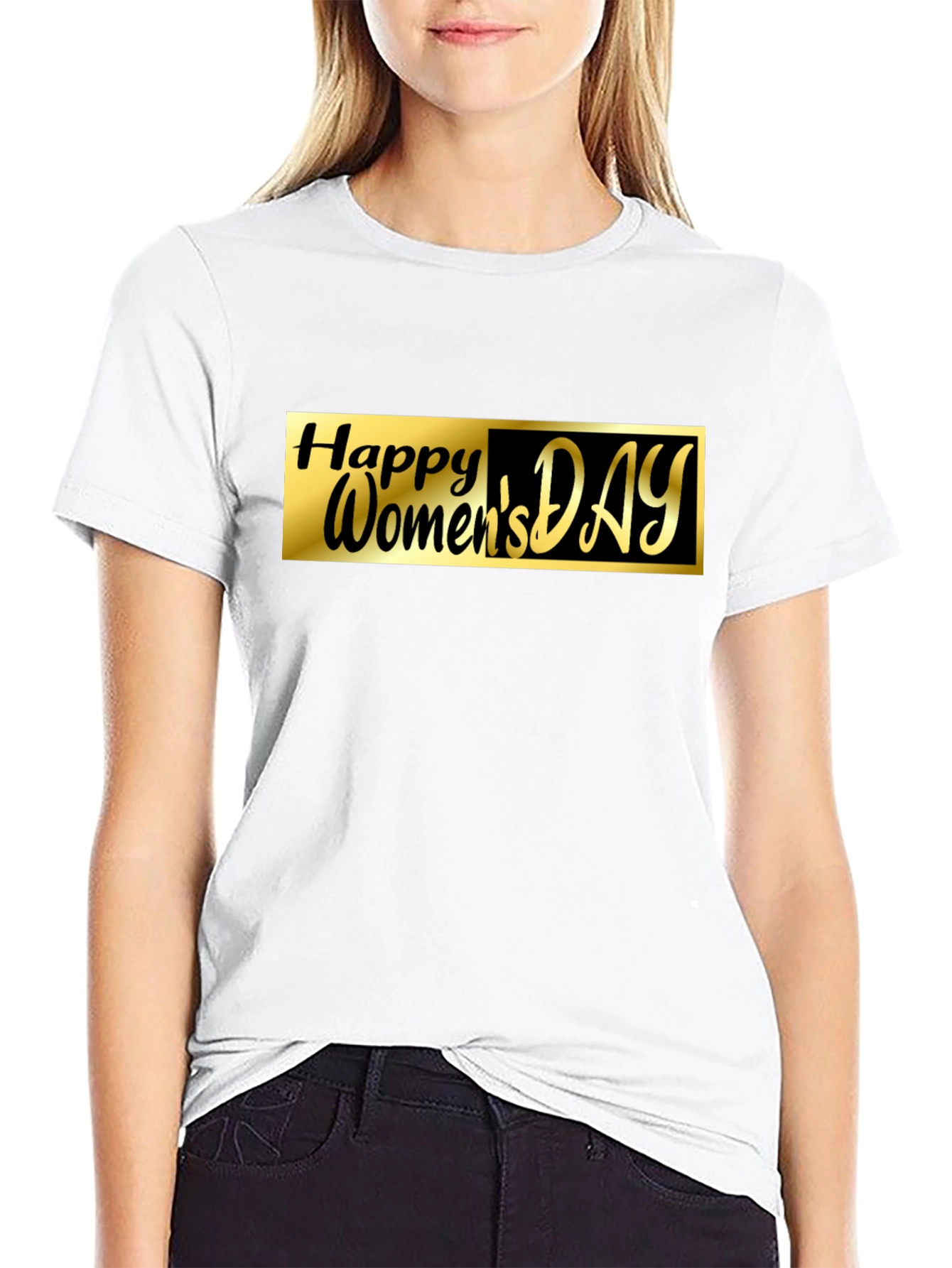 Happy Womens Day Graphic Tee - Black