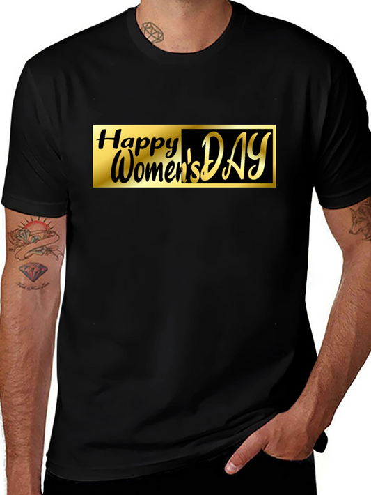 Happy Womens Day Graphic Tee - Black
