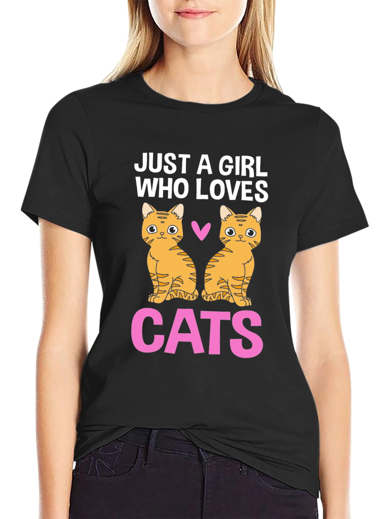 Just A Girl Who Loves Cats Graphic Tee