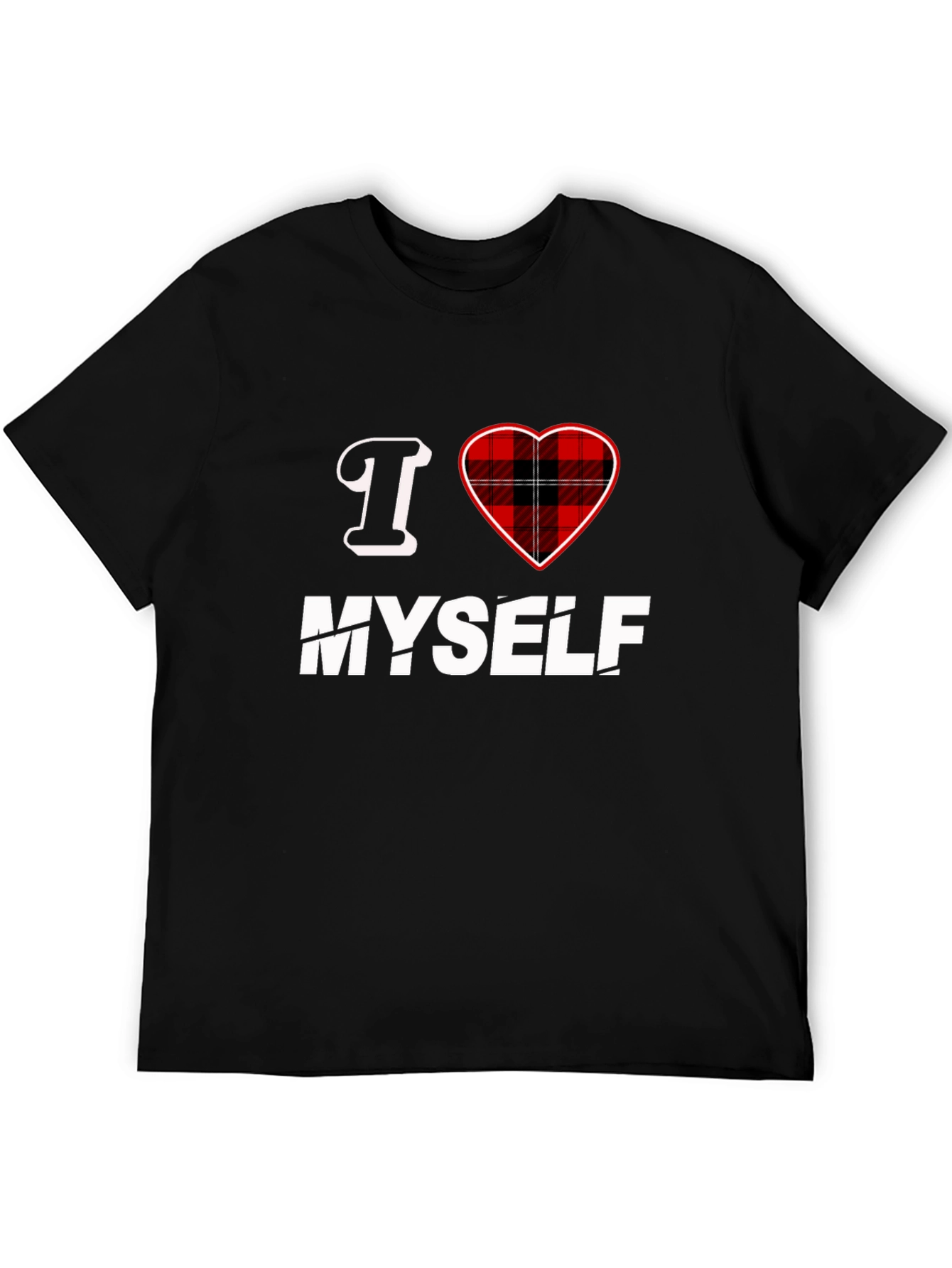 I Heart Myself Plaid Heart Graphic Tee