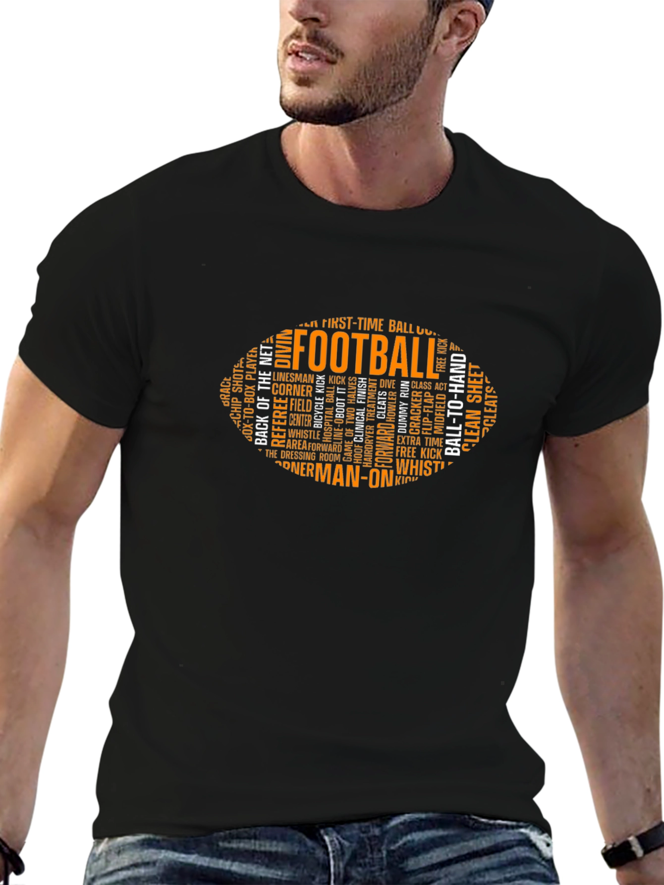 Football Word Art Graphic T-Shirt