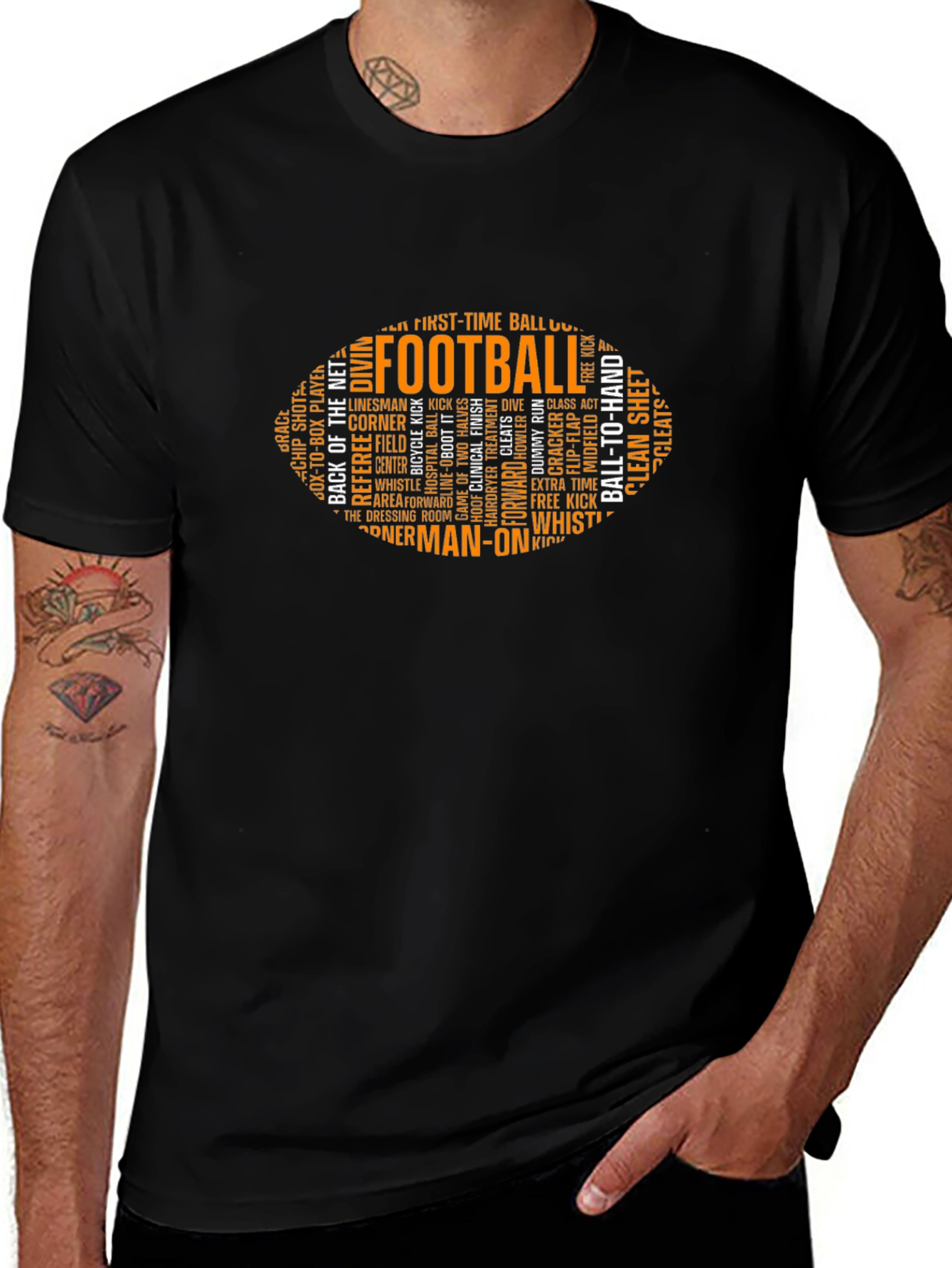 Football Word Art Graphic T-Shirt