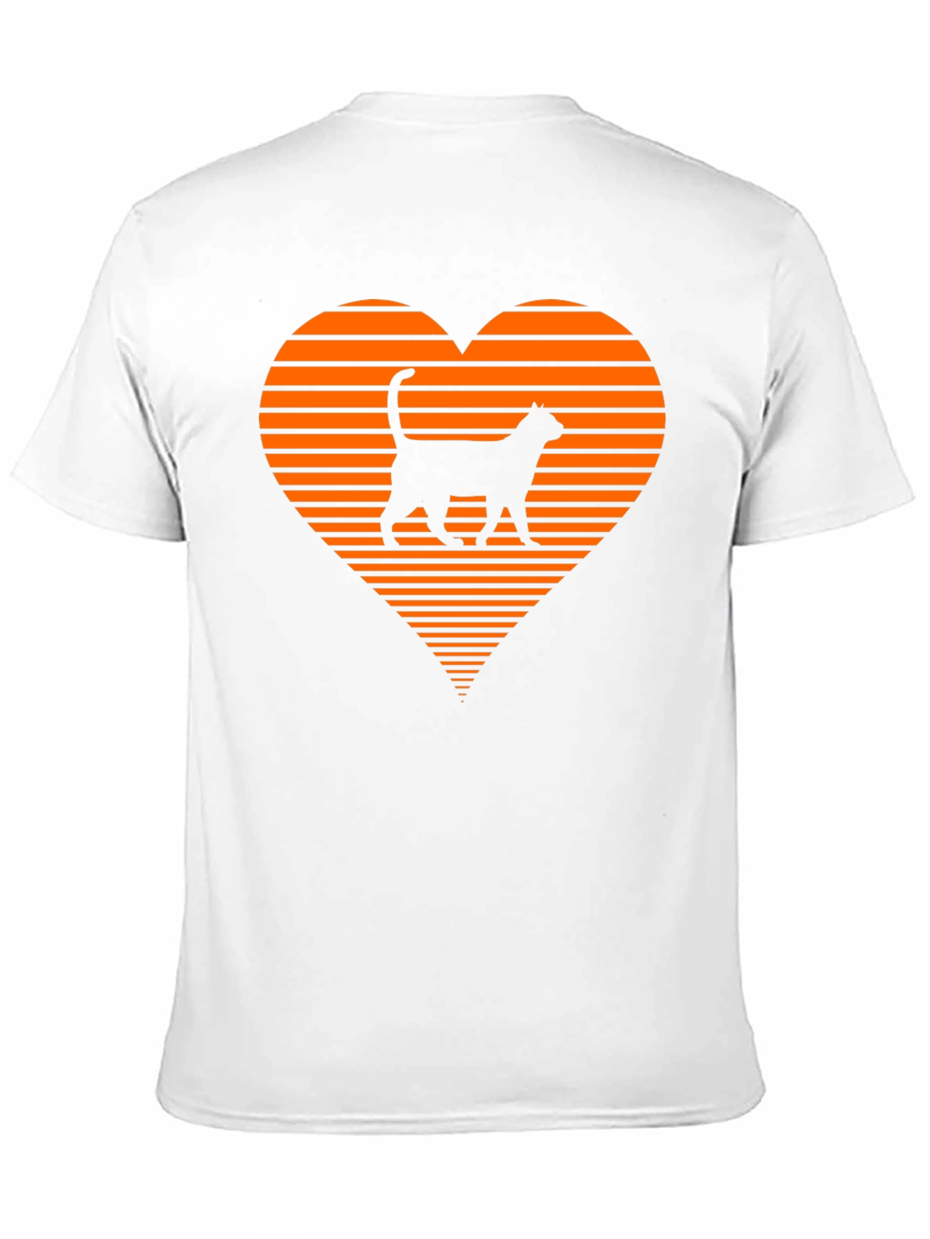 Retro Cat Lover T-Shirt - Heart Design
