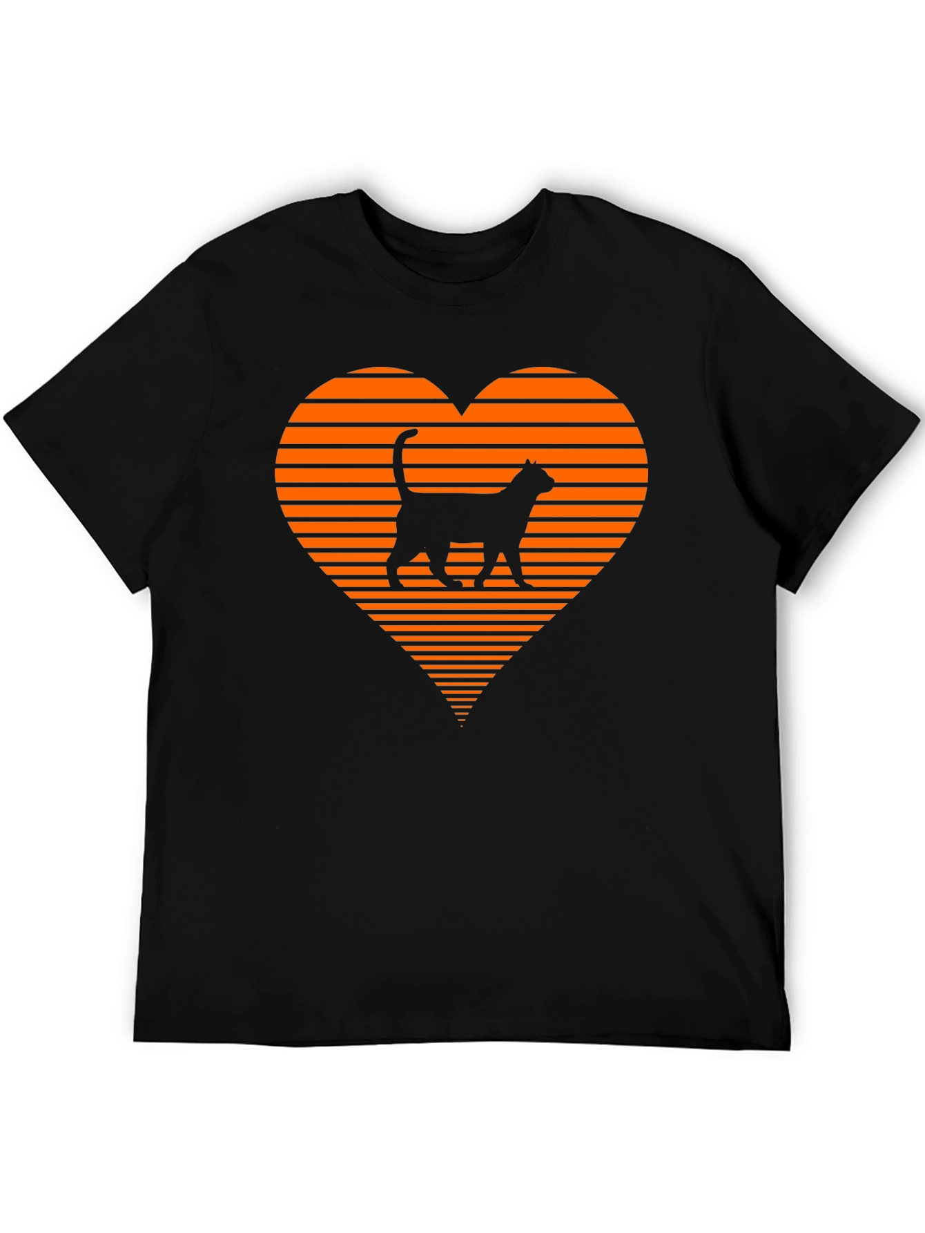 Retro Cat Lover T-Shirt - Heart Design