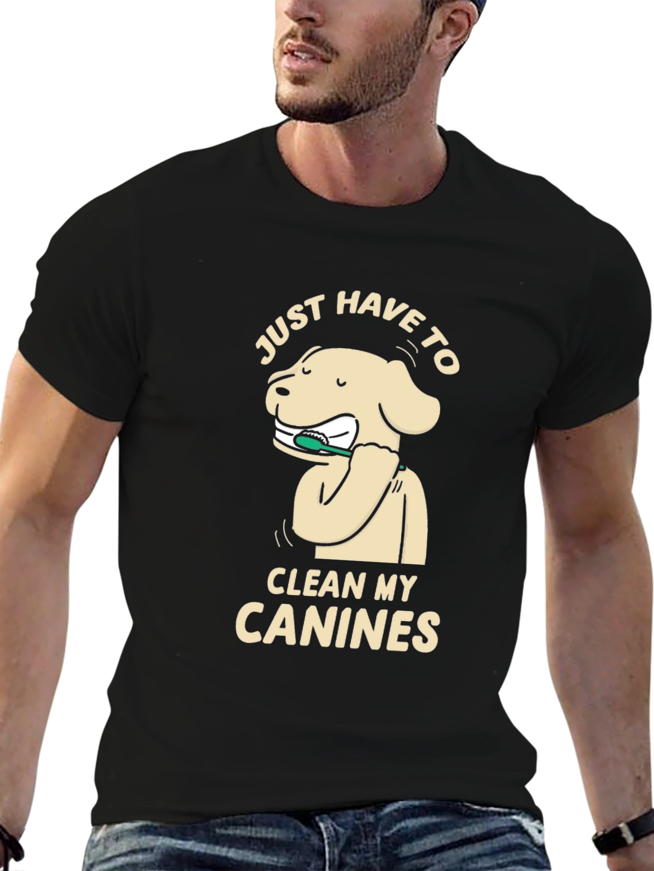 Dog Cleaning Canines T-Shirt - Black