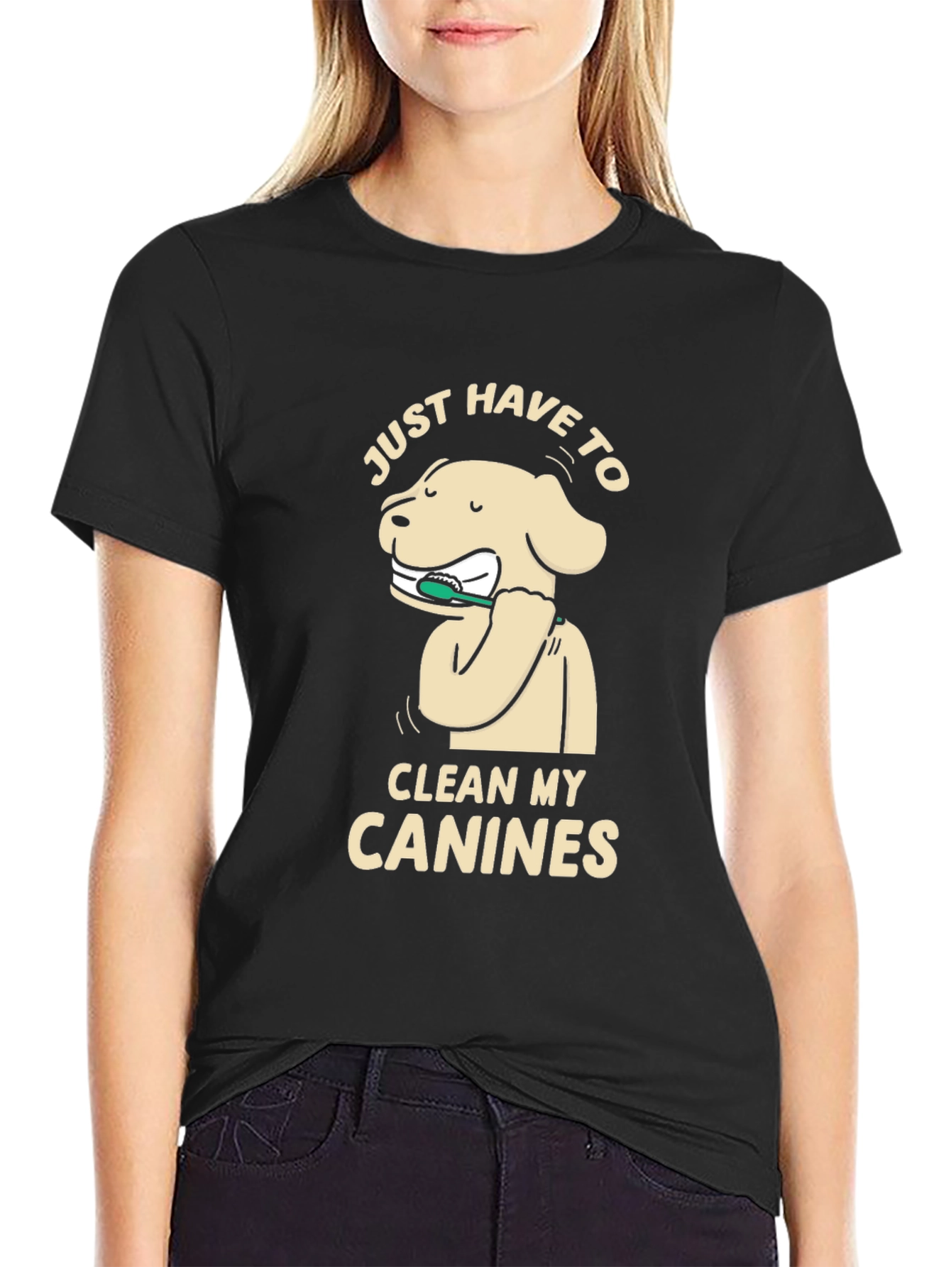 Dog Cleaning Canines T-Shirt - Black