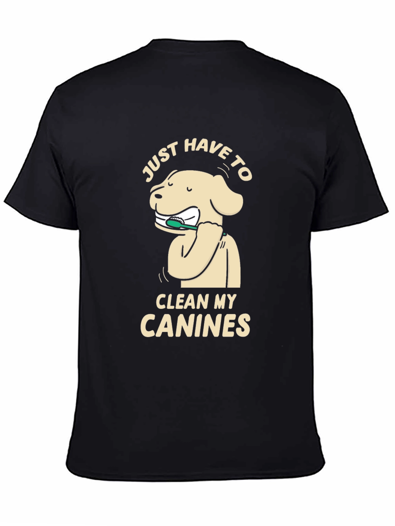 Dog Cleaning Canines T-Shirt - Black
