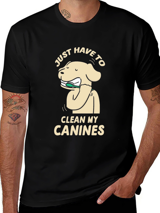 Dog Cleaning Canines T-Shirt - Black