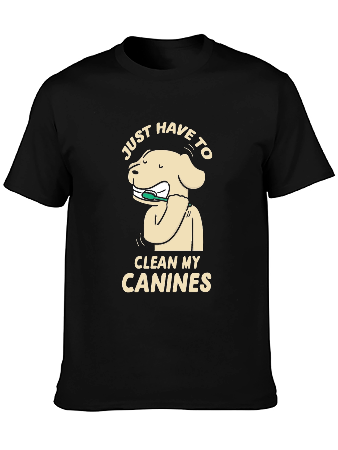 Dog Cleaning Canines T-Shirt - Black