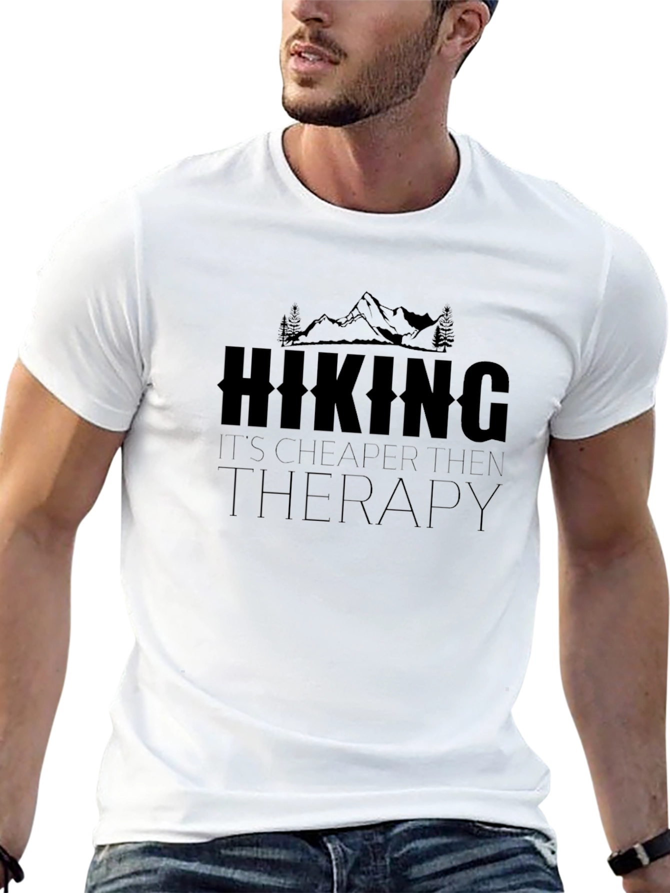 Hiking Cheaper Than Therapy Graphic T-Shirt