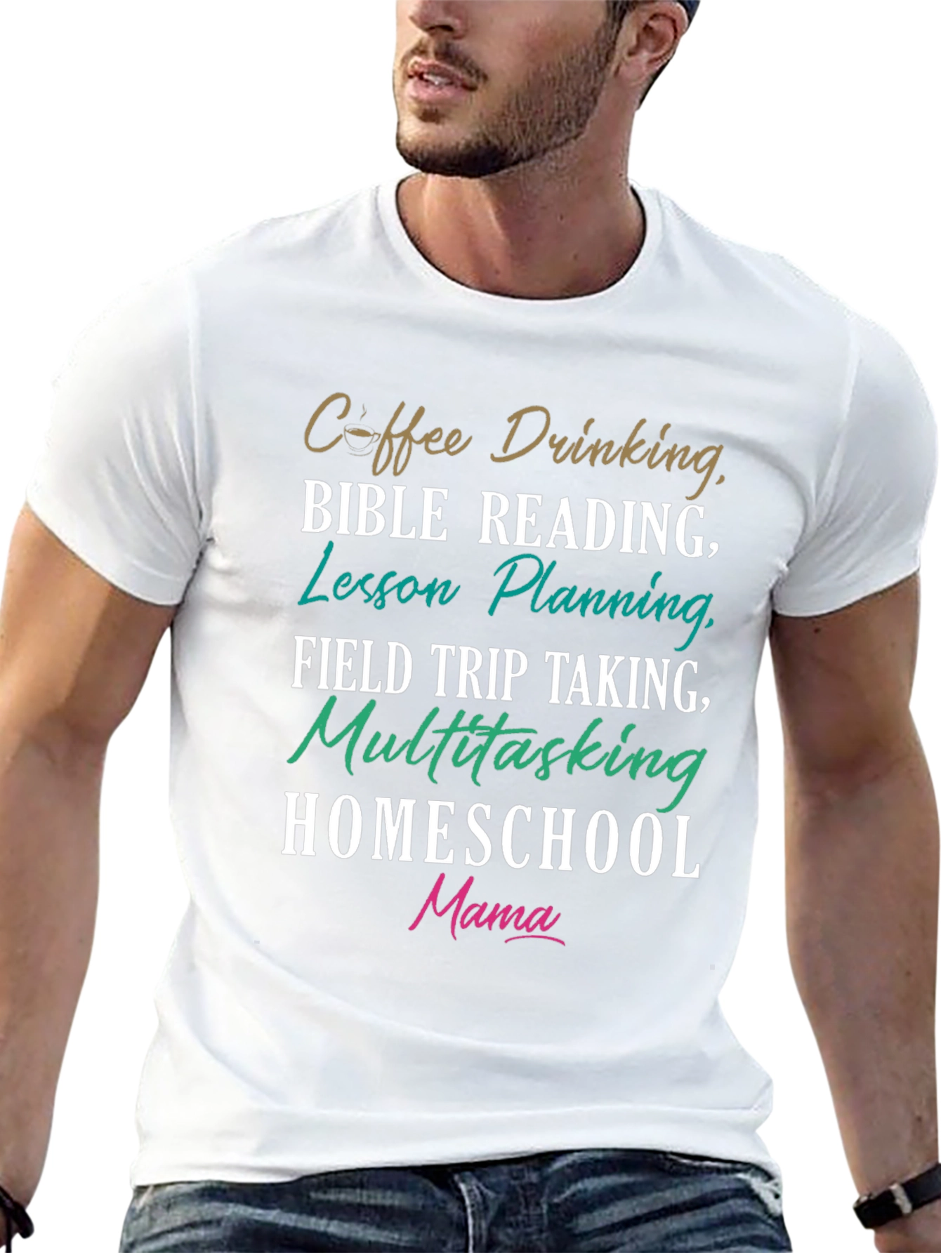 Homeschool Mama T-Shirt Coffee Bible Reading Lesson Planning