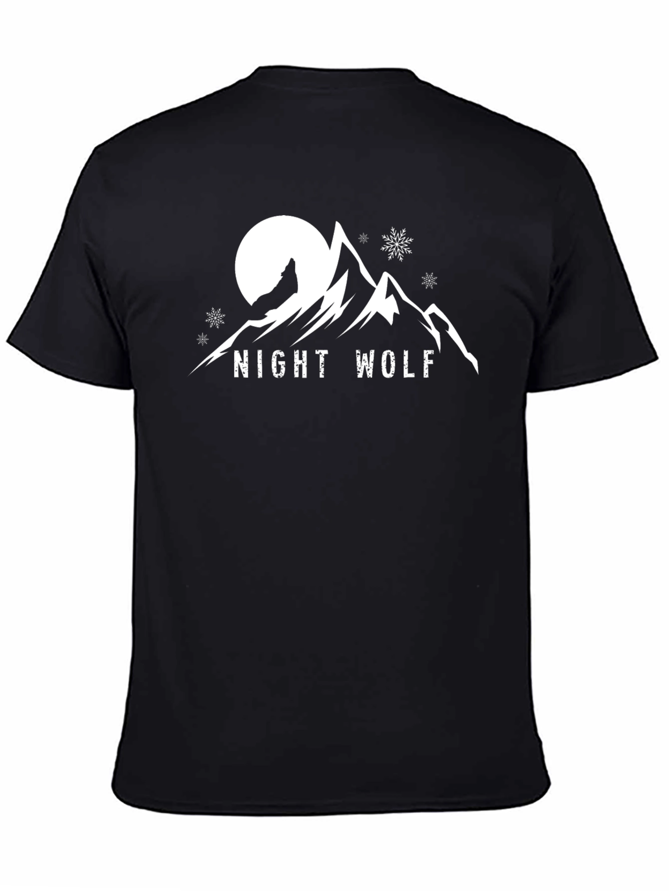 Night Wolf T-Shirt - Mountain and Moon Graphic Tee