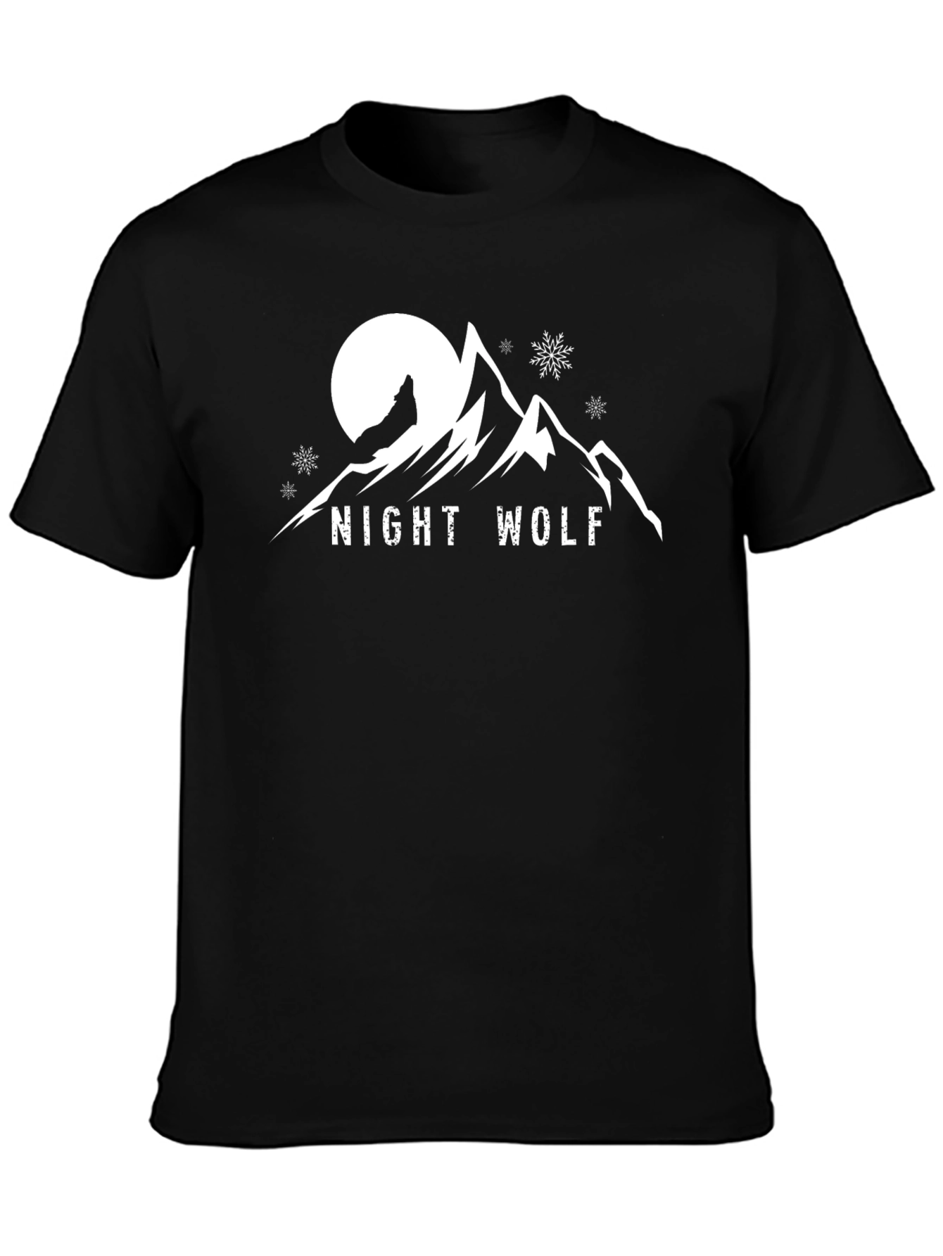 Night Wolf T-Shirt - Mountain and Moon Graphic Tee