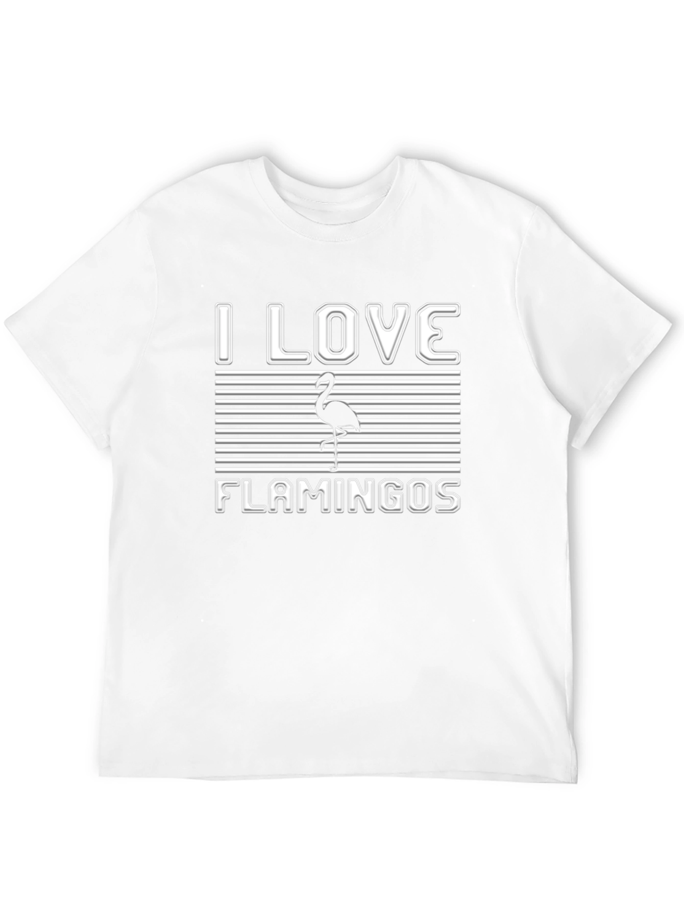 I Love Flamingos Graphic Tee - Novelty Design