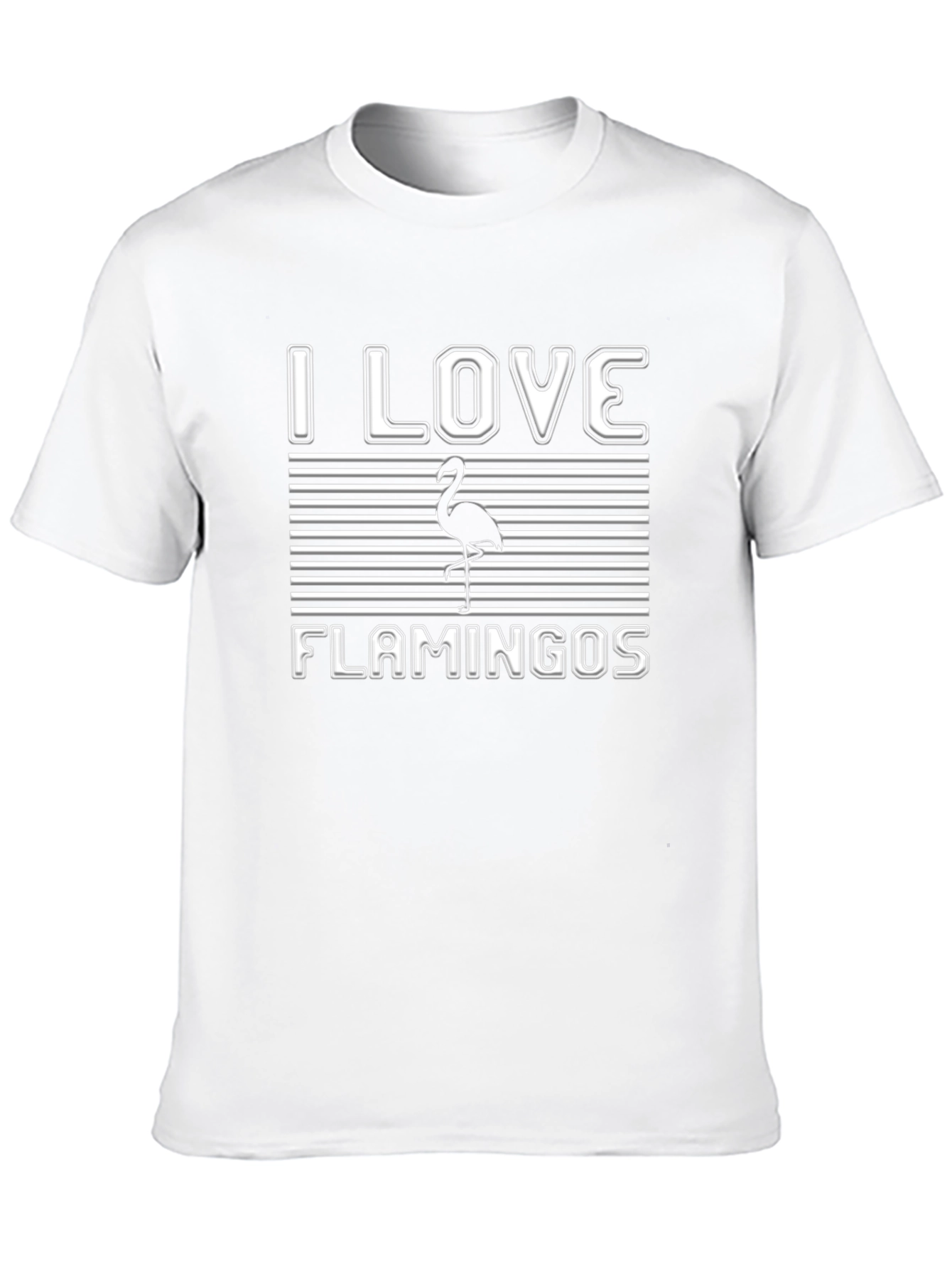 I Love Flamingos Graphic Tee - Novelty Design
