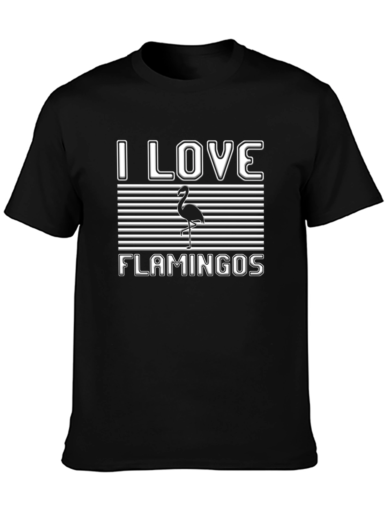 I Love Flamingos Graphic Tee - Novelty Design