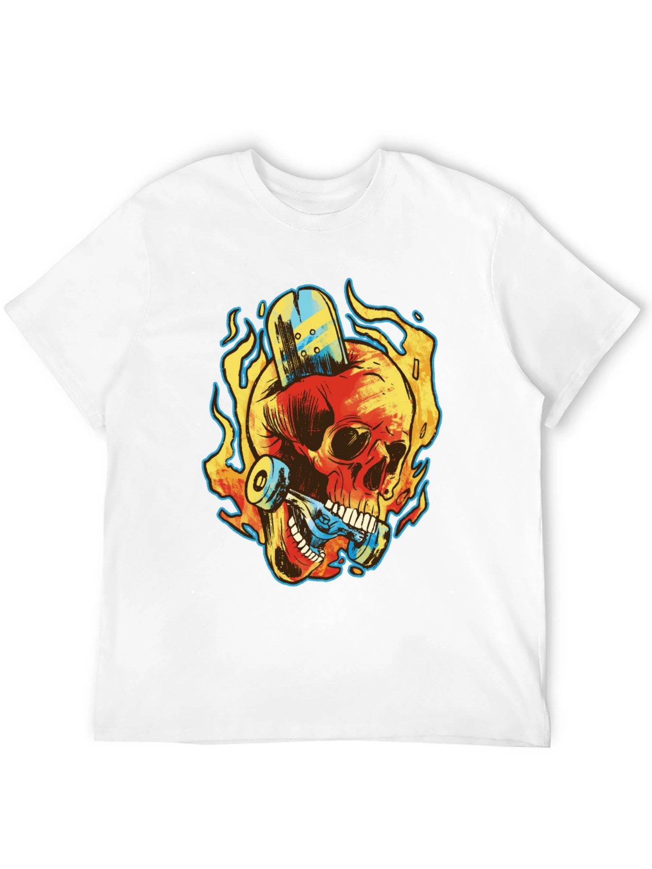 Skull Skateboard Graphic Tee - Rocker Style