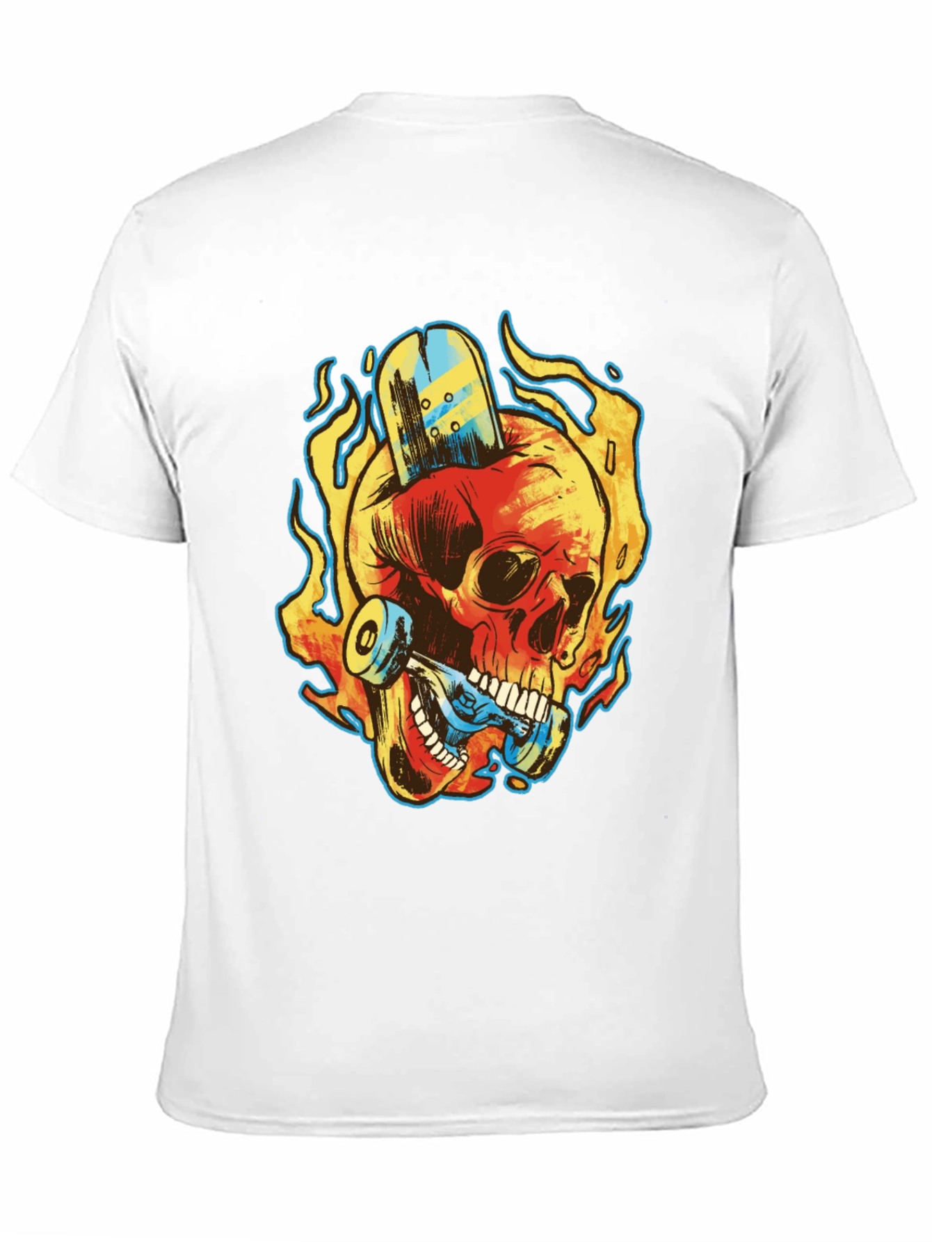 Skull Skateboard Graphic Tee - Rocker Style