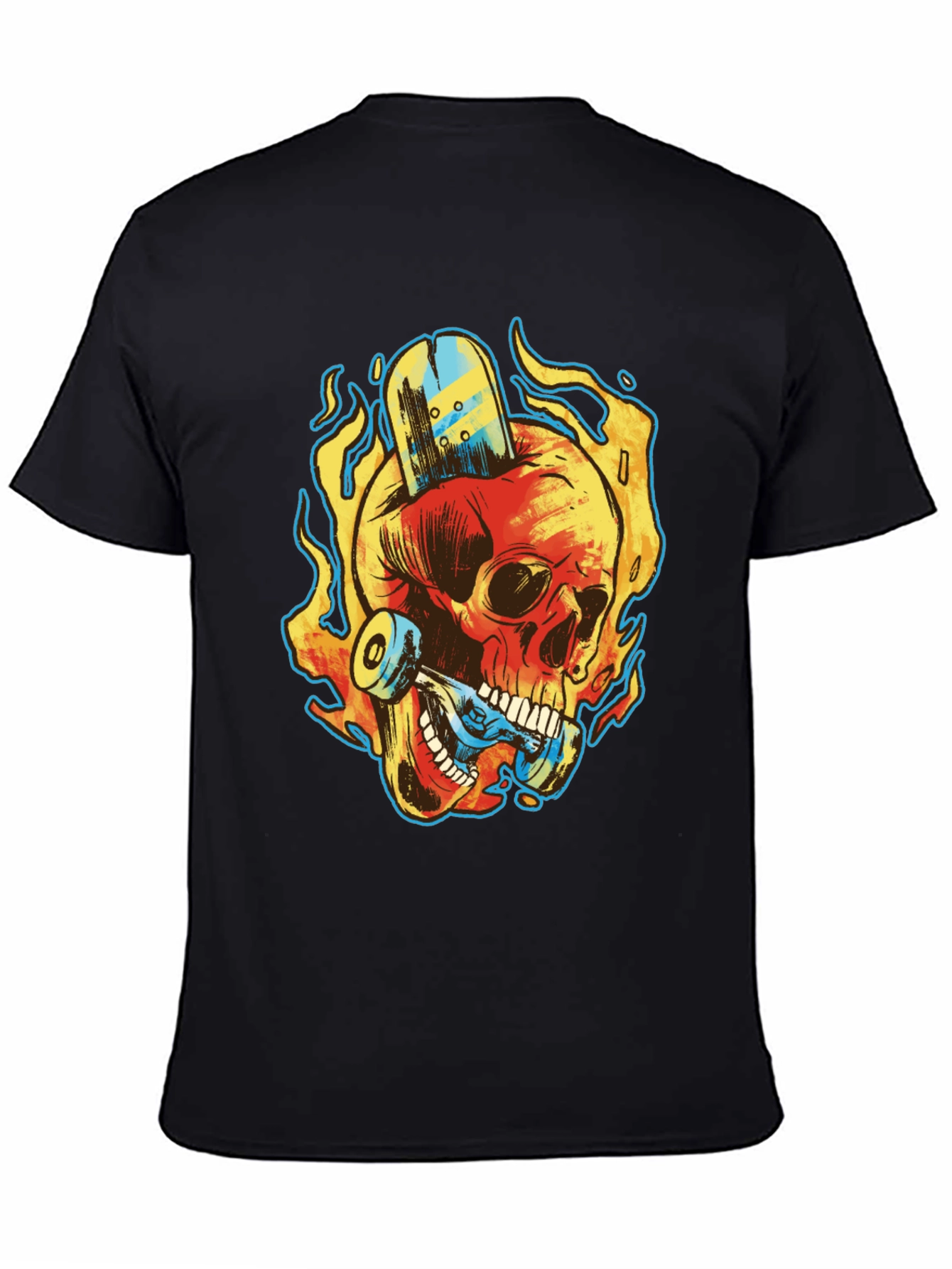 Skull Skateboard Graphic Tee - Rocker Style