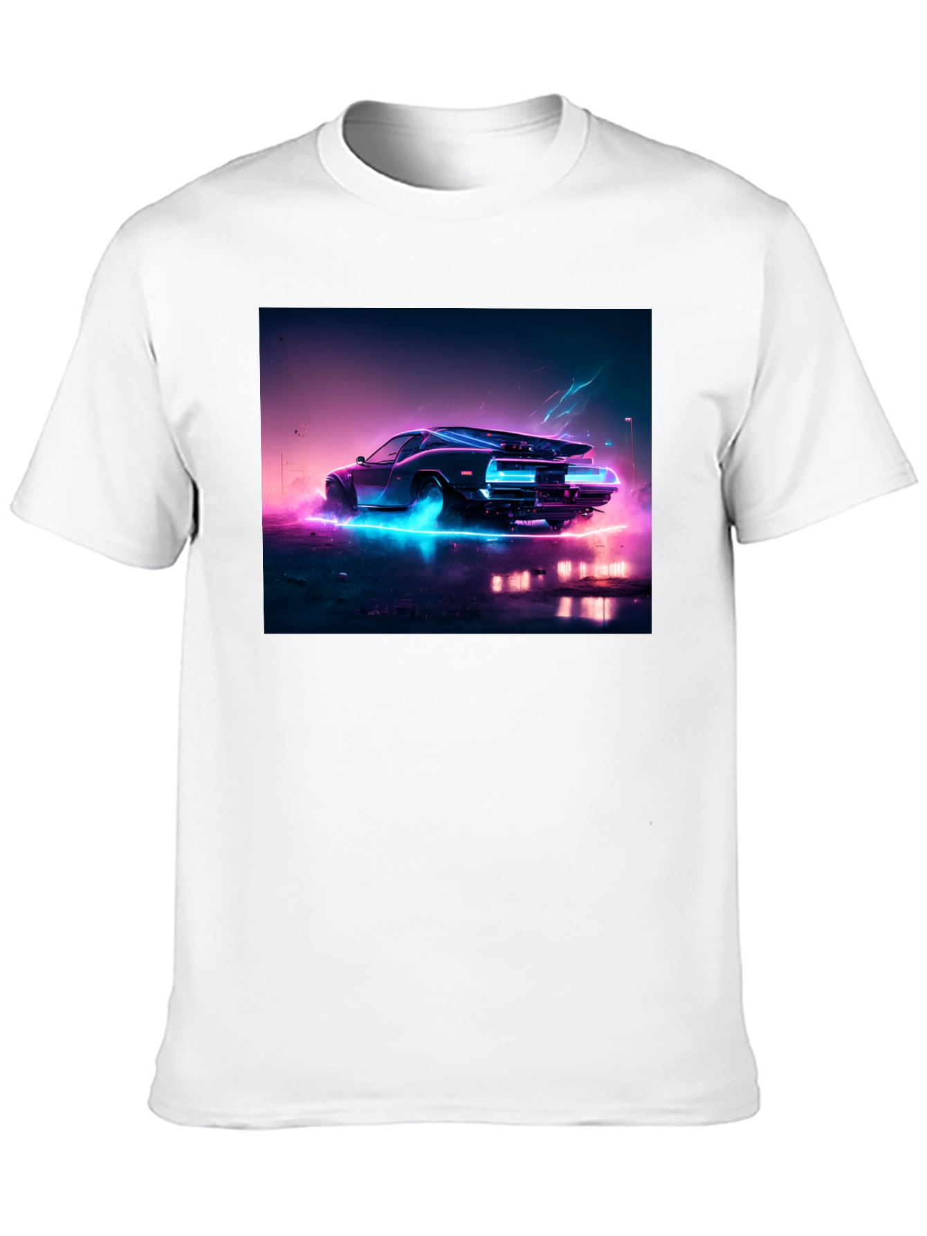 Retro Car Black T-Shirt - Vaporwave Aesthetic