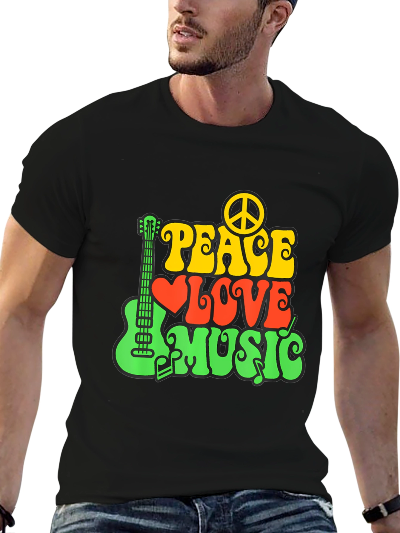 Peace Love Music Graphic T-Shirt