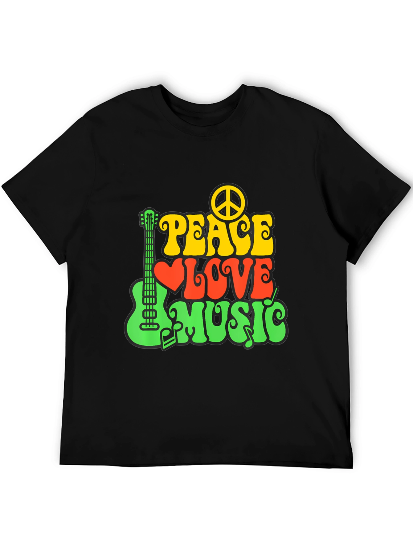 Peace Love Music Graphic T-Shirt