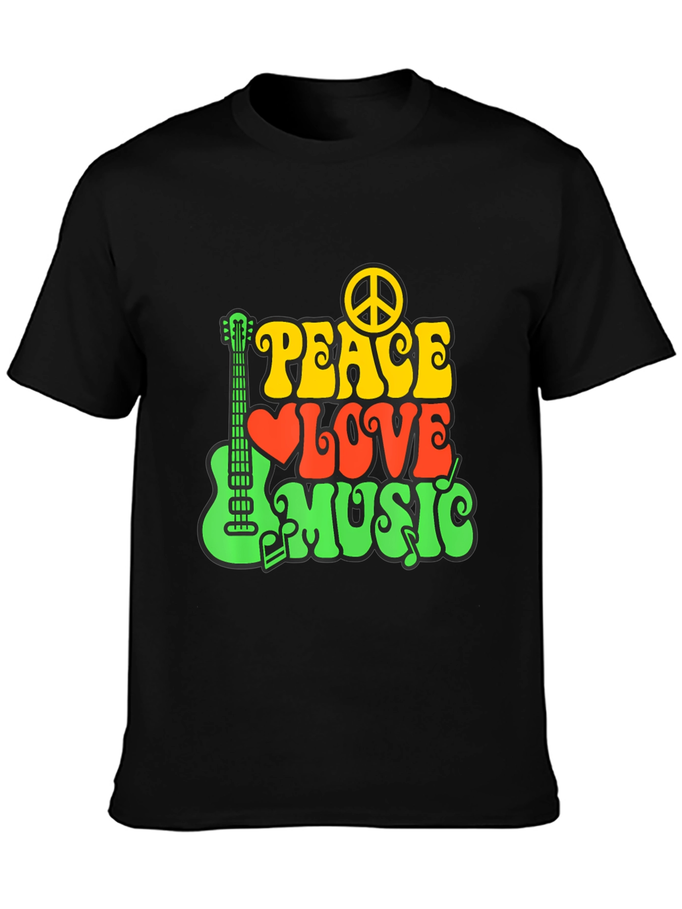 Peace Love Music Graphic T-Shirt