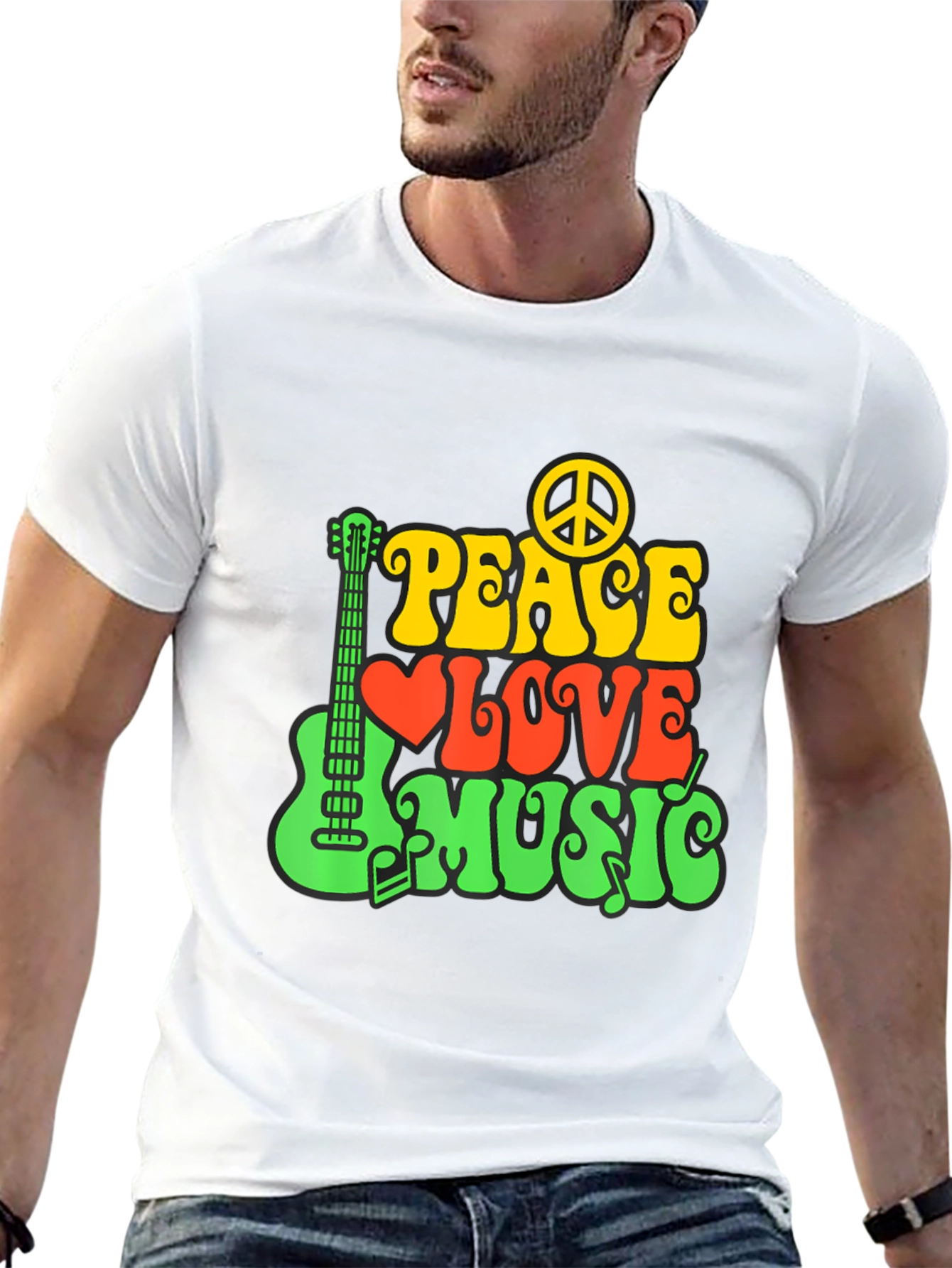 Peace Love Music Graphic T-Shirt