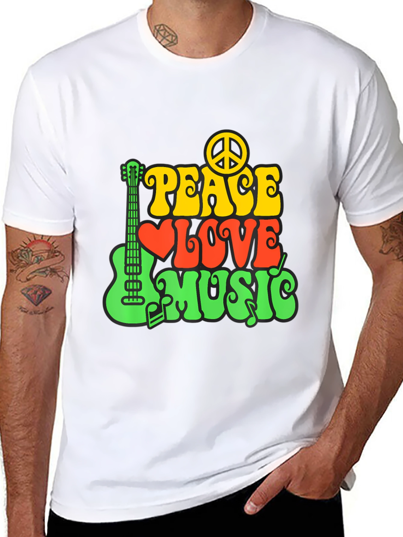 Peace Love Music Graphic T-Shirt